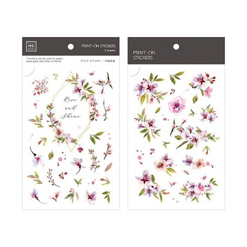 【Print-On Stickers 轉印貼紙】no.84.淡染雪青 | 花草系列