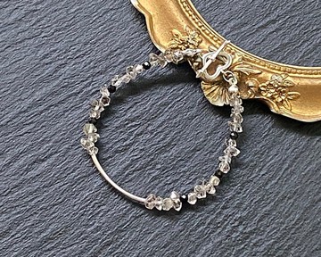 天然閃靈鑽原石 黑曜石 925純銀手鍊  客製化手鍊 避邪清除負能量