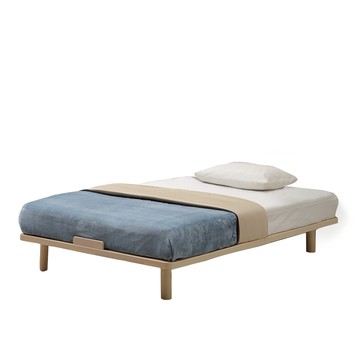 直人木業-IMPRESS日式簡約橡膠木實木3.5尺床底