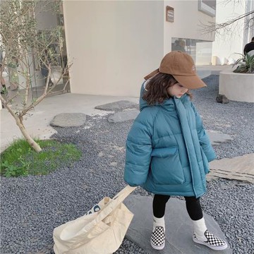 韓版冬季兒童羽絨服女童洋氣面包外套寶寶加厚保暖羽絨上衣
