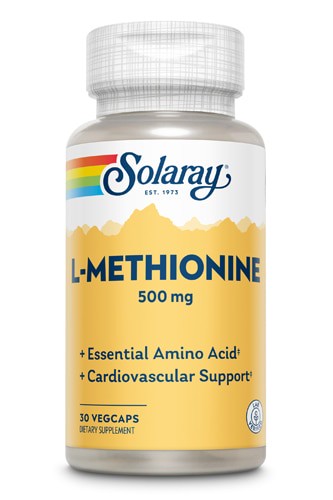 Solaray L-Methionine 500 mg - 30 Vegetarian Capsules