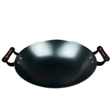 陸川鐵鍋電磁爐家用雙耳老式炒菜專用鍋不粘鍋燃氣灶鑄鐵炒鍋涂層