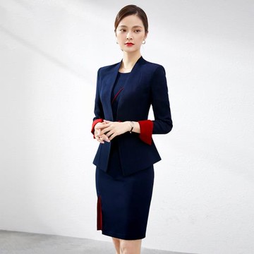 職業裝套裝空姐制服女秋珠寶店美容院前臺接待時尚氣質西裝工作服