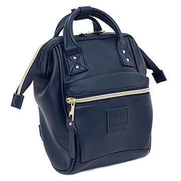 anello 新版2代輕質皮革經典口金後背包 AHB3778-NV  深藍色  15 x 8 x 23cm