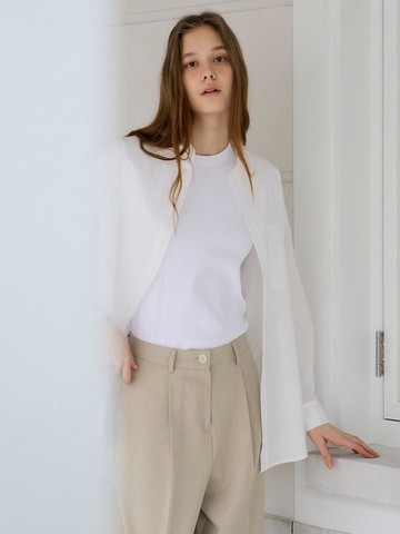 POCKET CRISP TAILOR SHIRT [WHITE]