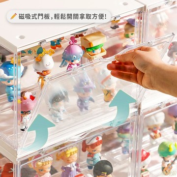 彩色階梯公仔盒 透明公仔展示盒  公仔收納盒 盲盒收納 模型展示盒 盲盒展示盒 公仔盒 包包展示盒 展示櫃