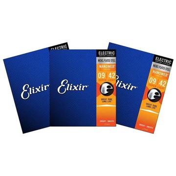Elixir NANOWEB 12002 (09-42) 防鏽薄膜 鎳鋼 電吉他弦【3包優惠組/免運】【唐尼樂器】