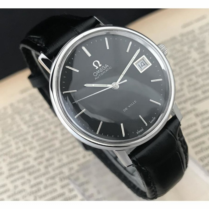 OMEGA オメガ デビル 中古 メンズ腕時計 Cal 1002 Ref 166 0086 ヴィンテージ アンティーク 自動巻き 黒 外装仕上げ済み  | LINEブランドカタログ