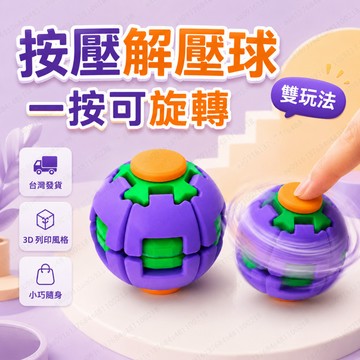 台灣發貨 按壓解壓球 可旋轉 減壓球 3D列印 解壓球 雙玩法 指尖陀螺 辦公室 隨身解悶小玩具 手指陀螺 按壓可旋轉