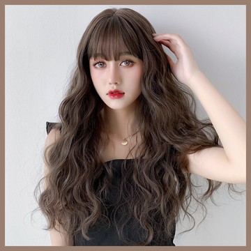 台灣現貨 送髮網＋鋼梳【波紋卷】長卷髮 髮質柔順 不易打結 長假髮 空氣瀏海 整頂假髮女 假髮片 長直髮 真髮