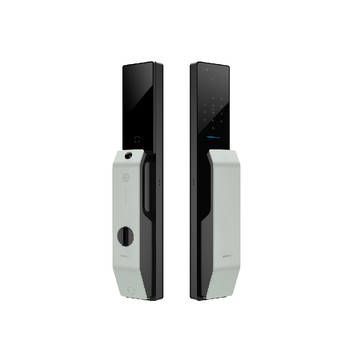 moorgen T9+電子鎖人臉辨識 電子門鈴 貓眼 指靜脈 遠端十合一推拉式 美型電子鎖 雪花銀(含基本安裝)