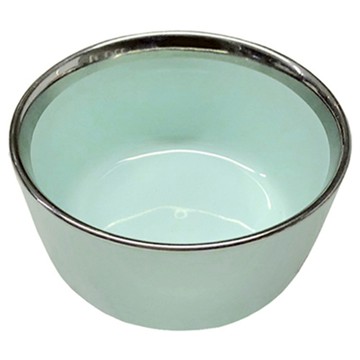 Homely Zakka 北歐輕奢風銀邊陶瓷餐具 圓形湯碗  1個  綠色