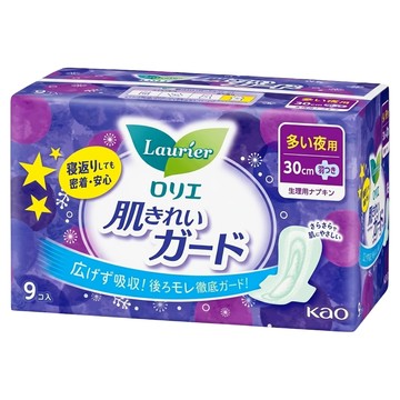 Laurier 蕾妮亞 親膚柔護衛生棉 30cm  1個  9片  夜用