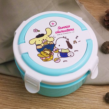 Hello Kitty不鏽鋼隔熱餐盒-明星總動員(藍色款)  台灣製