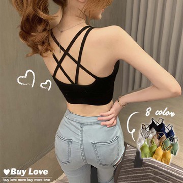 【買到戀愛】完售 多色性感交叉美背 小可愛 BRA 背心 【BE9936】