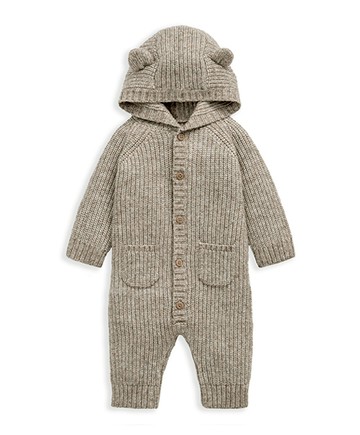 摩曼熊-針織連身兔裝6-9m