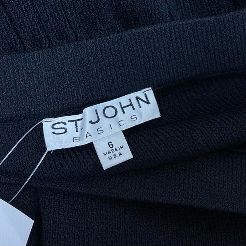 anc セントジョン St.JOHN スカート 6 黒系 ニット フリル レディース 