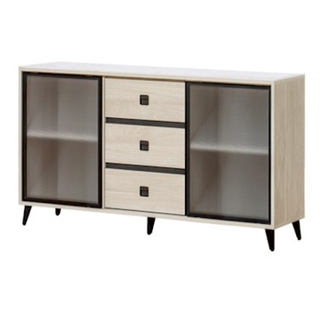 文創集 蓋曼5.3尺岩板鋁門低餐櫃-160x41x93cm免組