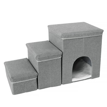 寵物夢工廠 三層收納樓梯窩  1個  76 x 34 x 43cm  灰色