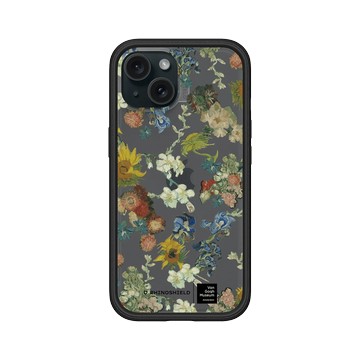 iPhone 15 Mod NX 黑 - Van Gogh Museum - Vincent 的花朵-50週年紀念款 透明