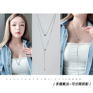 【全館現貨】 幾何造型單&疊搭 銀飾項鍊 頸鍊 choke 超值2入組搭配 雙層項鍊【955023】