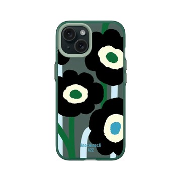 iPhone 15 Clear 憂墨綠 - Knock Knock A2Z - 左擺右擺花