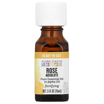 Aura Cacia, 純精油，濃郁玫瑰，0.5 液量盎司（15 毫升）