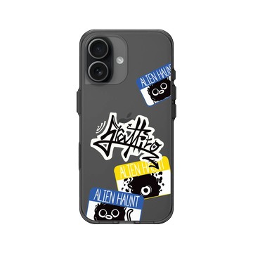 iPhone 17 Clear (相機按鈕) 酷墨灰 - Graffiti / 街頭塗鴉 - 外星人出沒