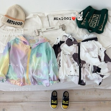 🌈✨炫彩繽紛彩虹外套 ✨兒童迷彩渲染彩虹外套5-17