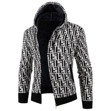 漫威毒液歐美連帽毛衣男冬季加絨機車騎士修身長袖線衣格子外套潮