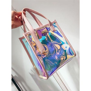 包包女2025新款高級感手提韓版透明網紅學生百搭鐳射單肩包斜挎包