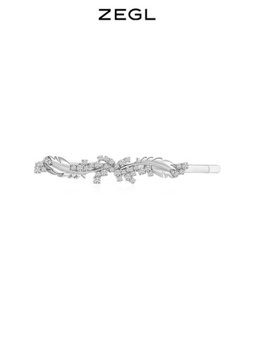 ZEGL設計師黑天鵝羽毛發夾女側邊發卡一字夾網紅2021年新款發飾品