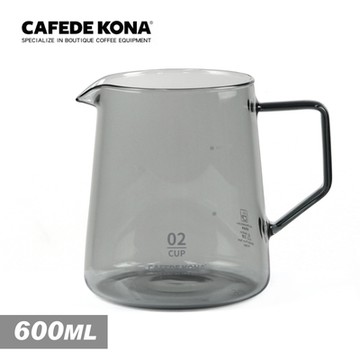CAFEDE KONA 玻璃分享壺060ml- 透黑