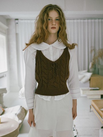 Merino wool vest / Brown