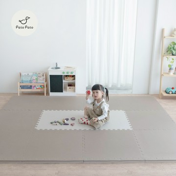 Pato Pato 雙色地墊 | 厚度 3cm 4入提袋組 | 質感巧拼地墊 - 寧靜米&高雅粉