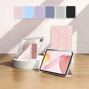 【山水之寶】iPadmini7/mini6 8.3吋（2024/2021版）保護套 冰晶款三角折＋Y折內置筆槽防撞氣囊平板保護套