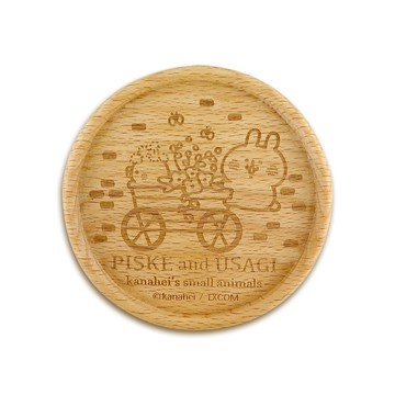 Kanahei卡娜赫拉的小動物小農系列圓形木杯墊_花車