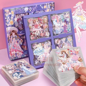 100張 手賬貼紙古風人物貼畫少女心套裝防水透明水杯裝飾手帳貼【不二雜貨】