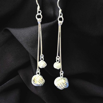 【摩達客】雙層圓球造型垂墜式耳飾耳針耳環_廠商直送