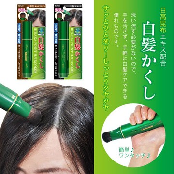 【日高昆布】日本製 天然植物白髮補染 快速染髮筆 20g(黑色)
