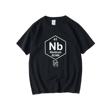 春夏新品理科學生化學元素銻元素鈮印花短袖T恤純棉圓領學霸衣服