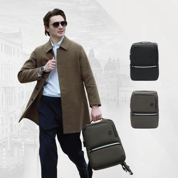 beside u 防盜商務電腦包 16吋筆電後背包 大容量後背包 黑色 灰色