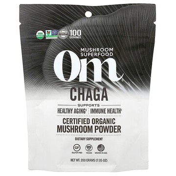 Om Mushrooms, 白樺茸，有機認可蘑菇粉，7.05 盎司（200 克）