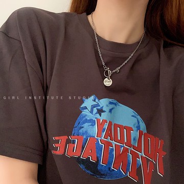 復古吊牌衛衣項鏈女ins潮嘻哈高級感輕奢小眾簡約氣質鎖骨鏈配飾