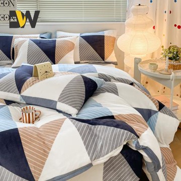 夢之語 防靜電法蘭絨床包+兩用被套(毯)組 (畢卡索) 單人｜雙人｜加大