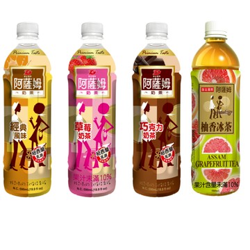 【蝦皮直營】阿薩姆 奶茶 590ml/580ml(4入/組) 原味/草莓/巧克力 柚香冰茶