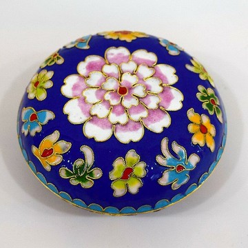 景泰藍首飾盒手工掐絲銅胎4寸粉盒北京特色手工藝品出國禮品包郵