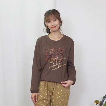 Hana Mokuba 層次大印花圓領長袖T恤