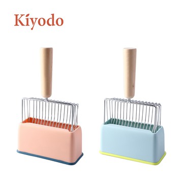 [家速配]KIYODO不鏽鋼貓砂鏟-含座(款式隨機出貨)