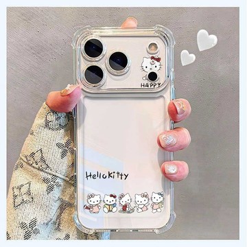 四角可愛小貓手機殼iPhone17/18潮16plus蘋果15promax防摔14卡通13 12 11
